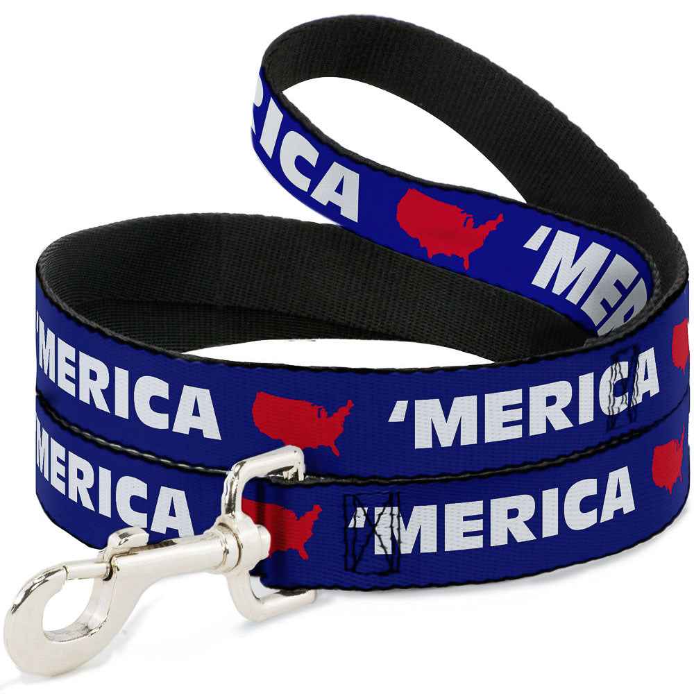 Dog Leash - MERICA/USA Silhouette Blue/White/Red