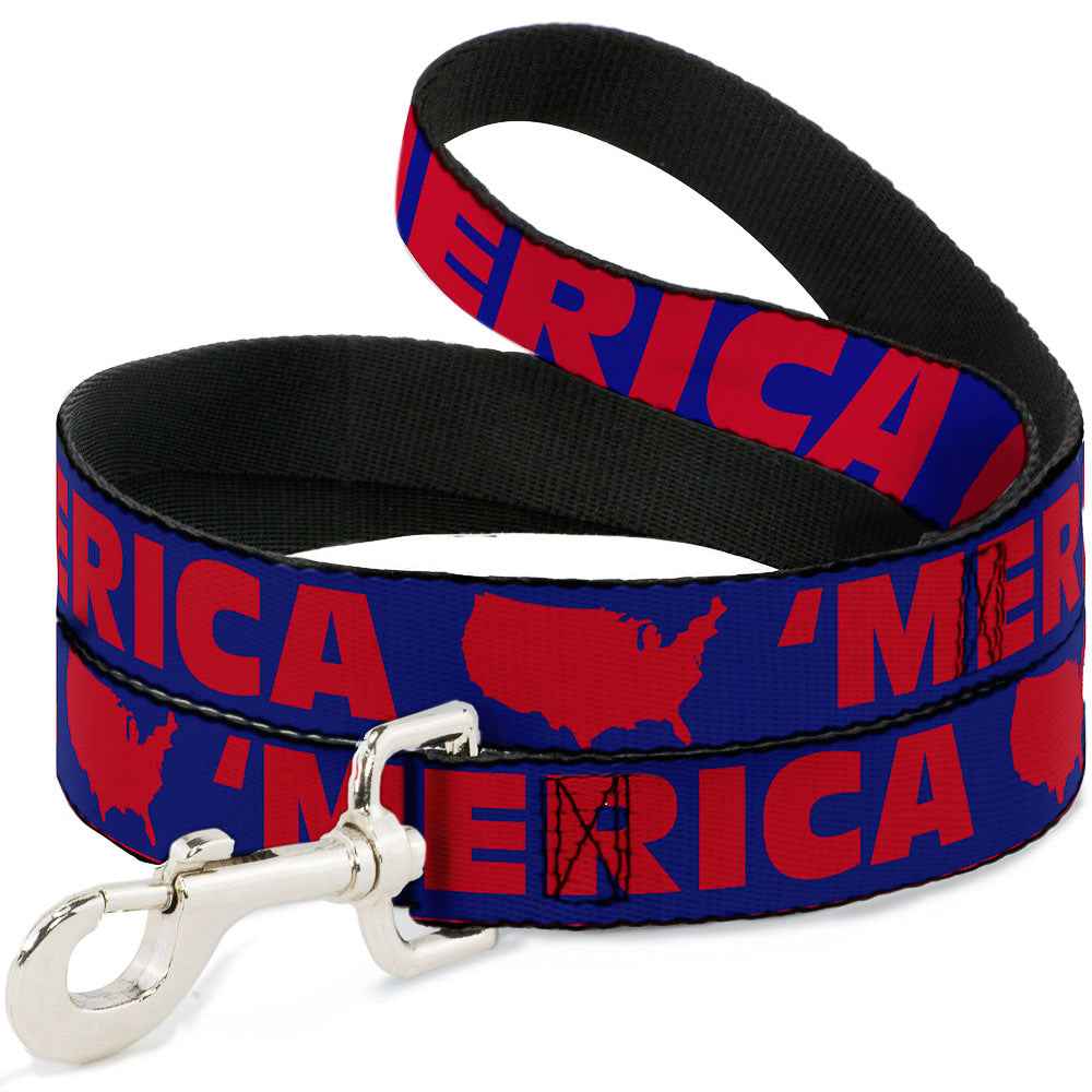 Dog Leash - MERICA/USA Silhouette Blue/Red