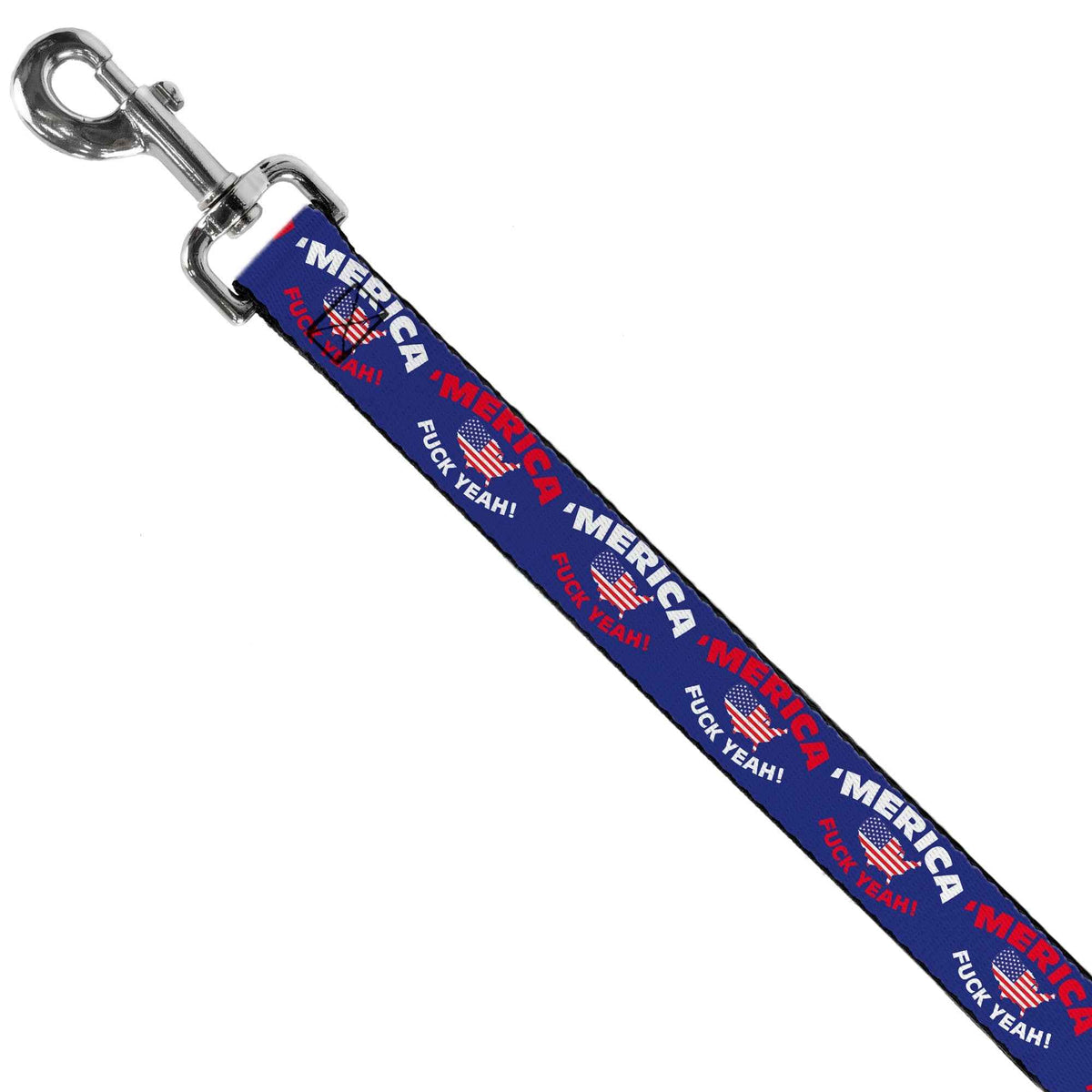Dog Leash - MERICA FUCK YEAH!/USA Silhouette Blue/White/Red/US Flag