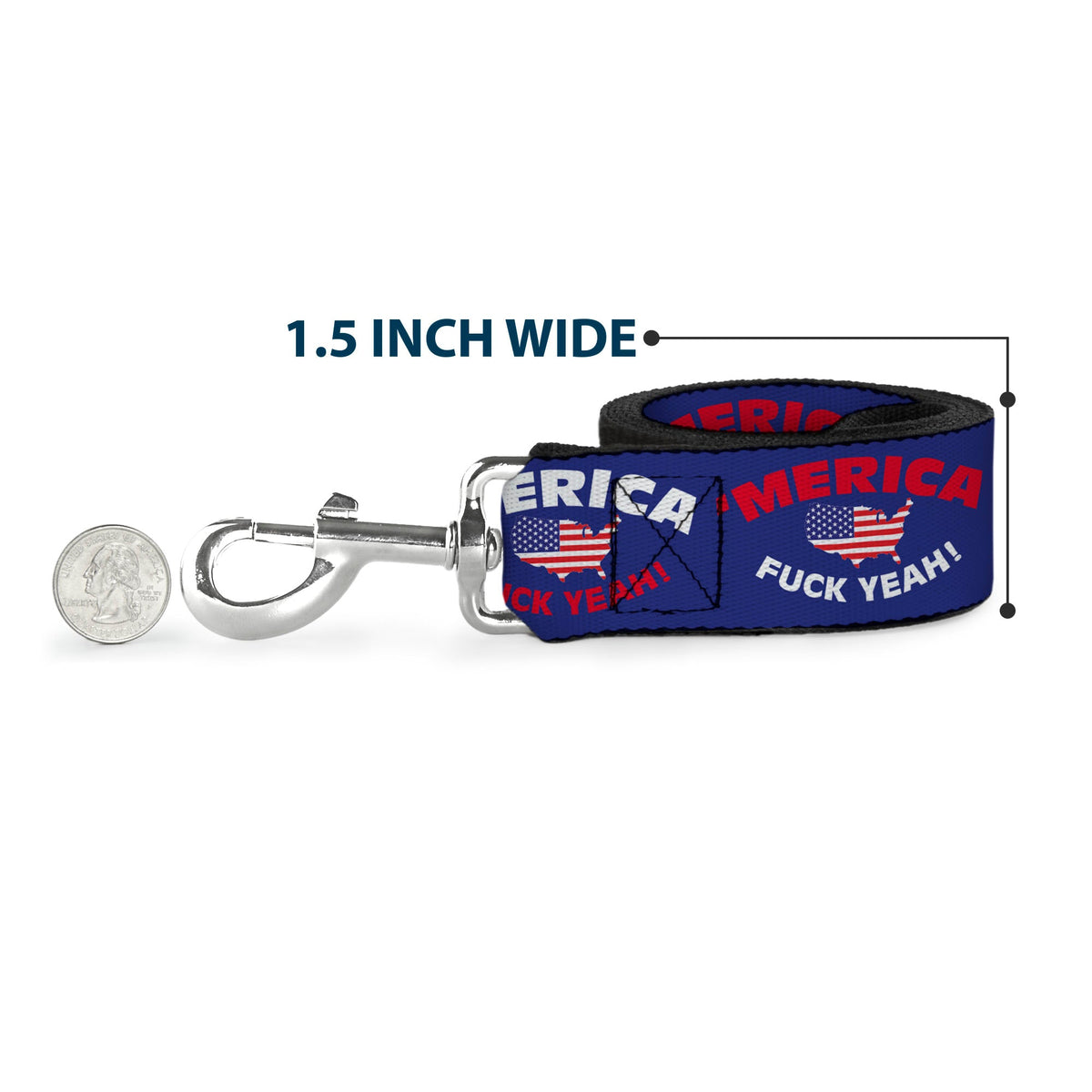 Dog Leash - MERICA FUCK YEAH!/USA Silhouette Blue/White/Red/US Flag | HT Animal Supply