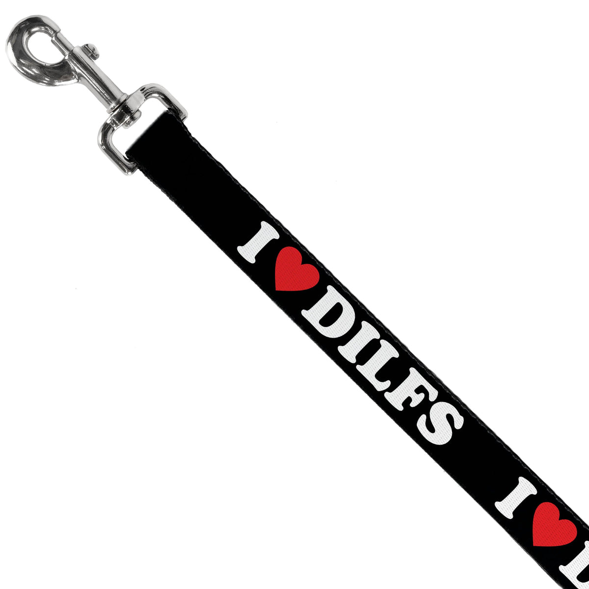 Dog Leash - I "HEART" DILFS Black/White/Red - HT Animal Supply