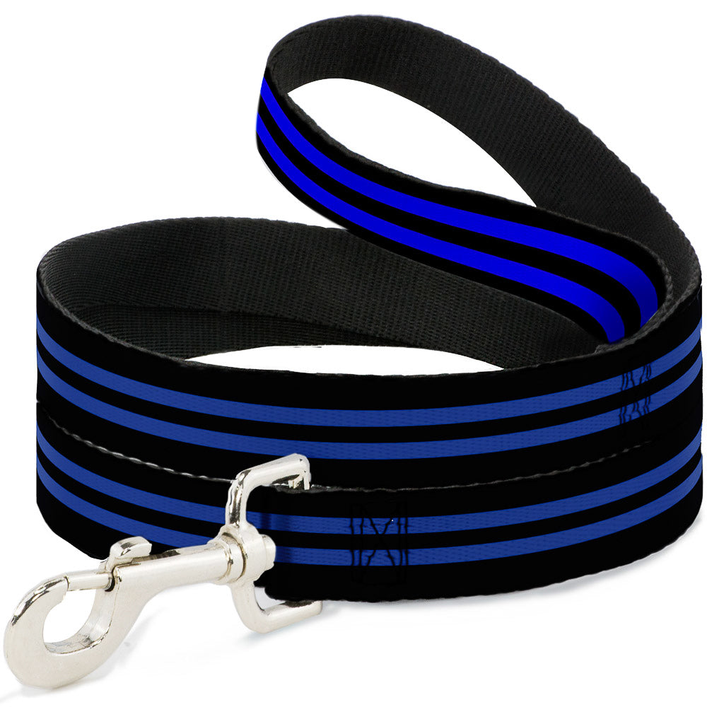 Dog Leash - Stripe Black/Blue - HT Animal Supply