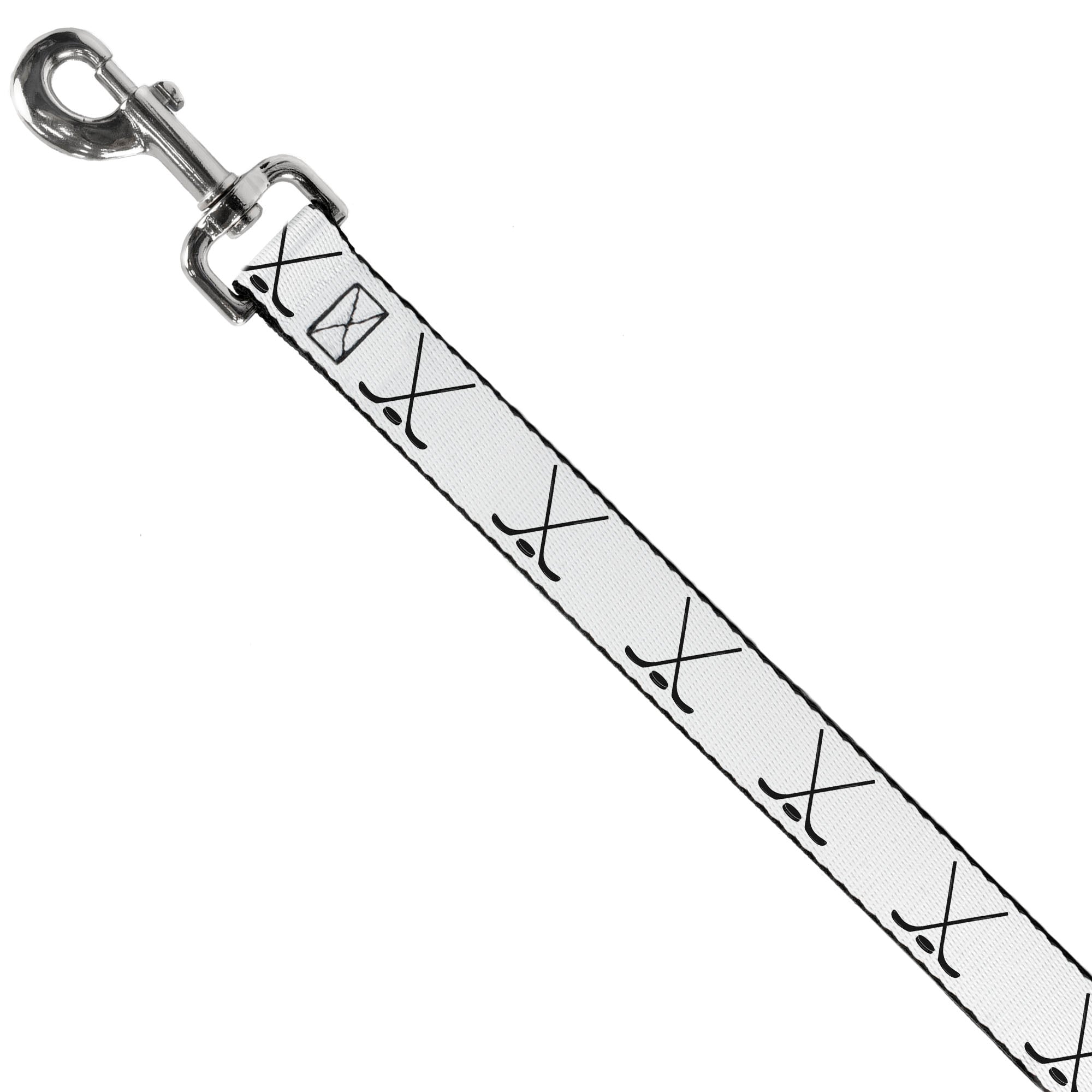 Dog Leash - Hockey Sticks and Puck White/Black - HT Animal Supply