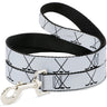 Dog Leash - Hockey Sticks and Puck White/Black