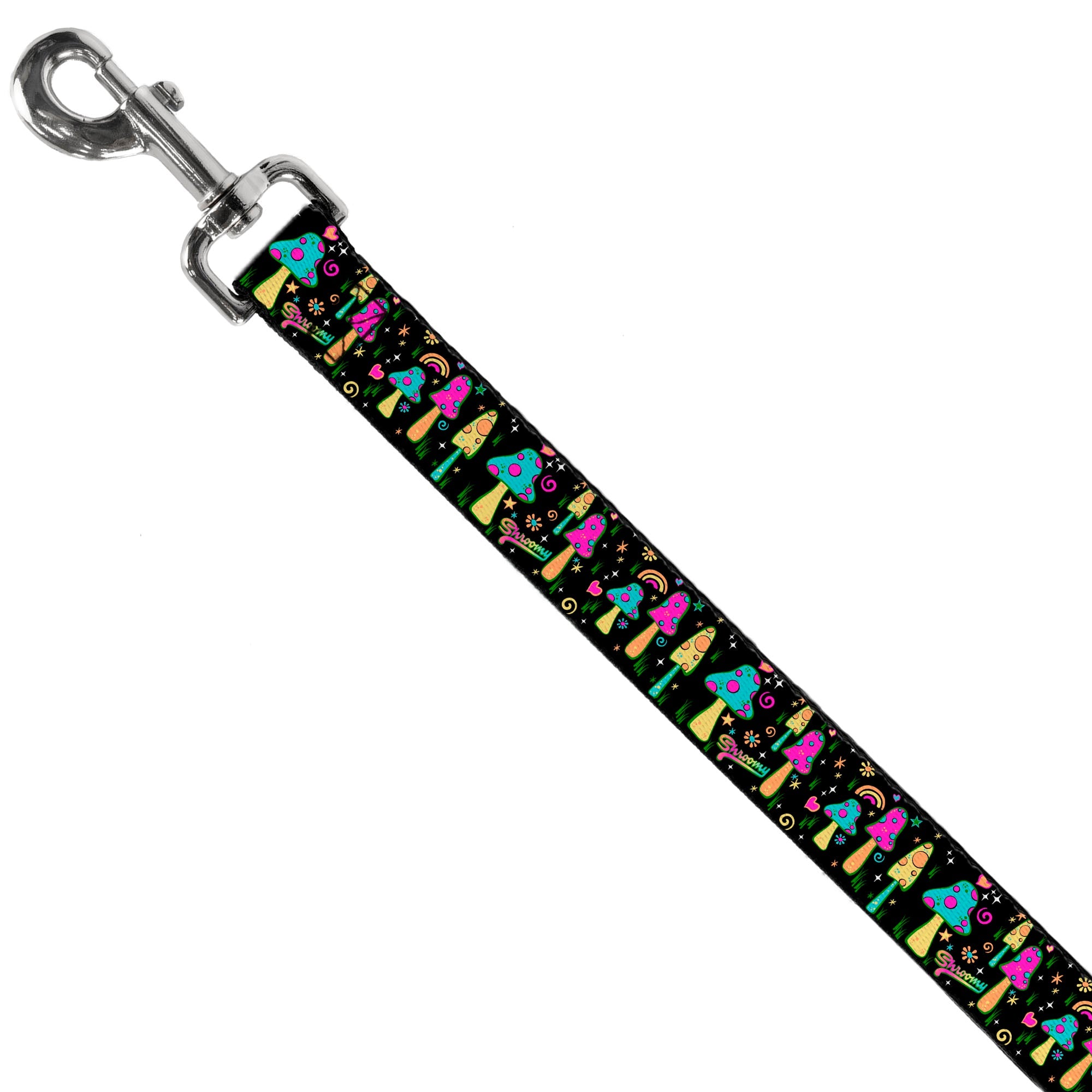 Dog Leash - Mushroom SHROOMY Garden Black/Multi Color - HT Animal Supply
