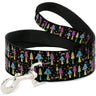 Dog Leash - Mushroom SHROOMY Garden Black/Multi Color