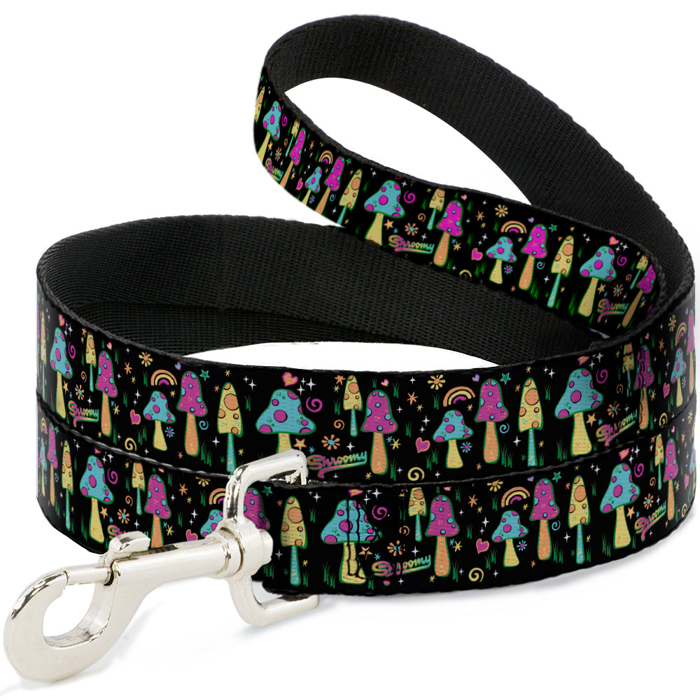 Dog Leash - Mushroom SHROOMY Garden Black/Multi Color - HT Animal Supply