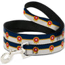 Dog Leash - Tulsa Oklahoma City Flag Navy Blue/Gold/Red/Beige