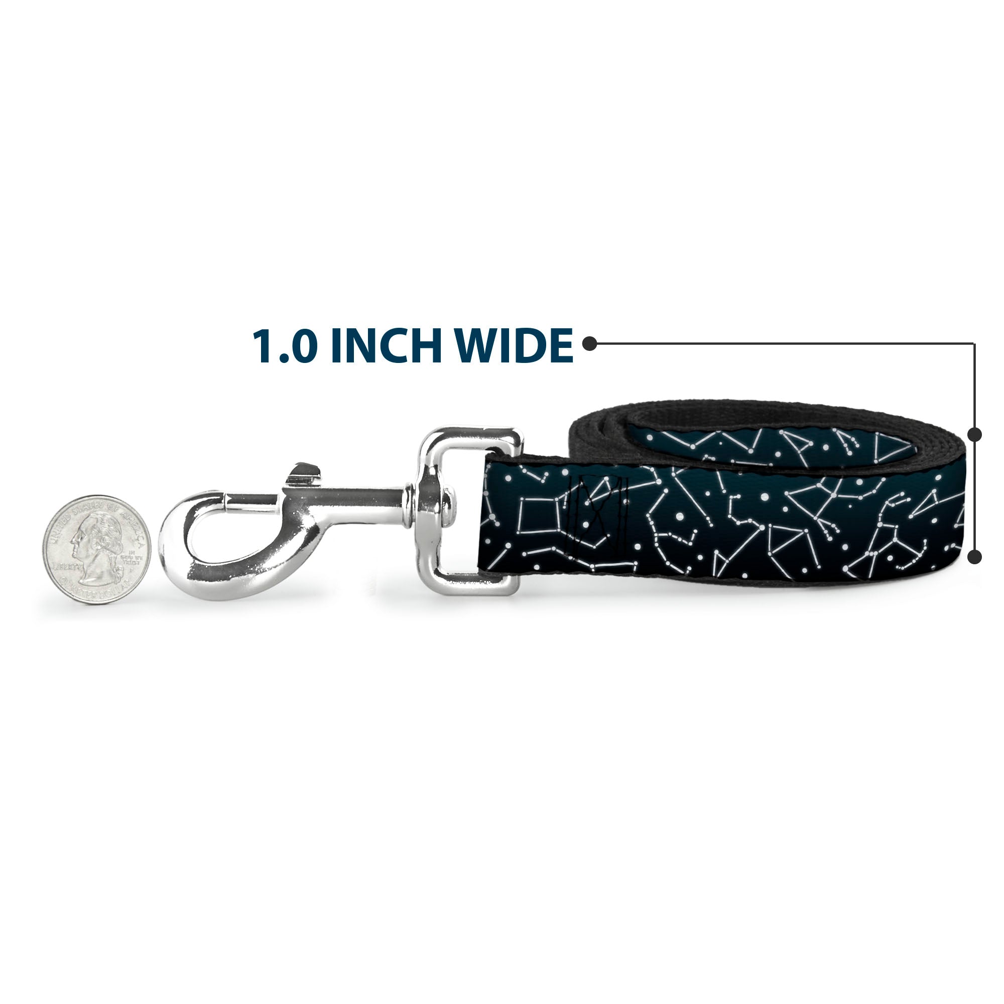 Dog Leash - Constellations Scattered Midnight Blue/White - HT Animal Supply