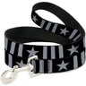 Dog Leash - Star and Three Stripes Black/Gray