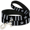 Dog Leash - Star and Three Stripes Black/Gray
