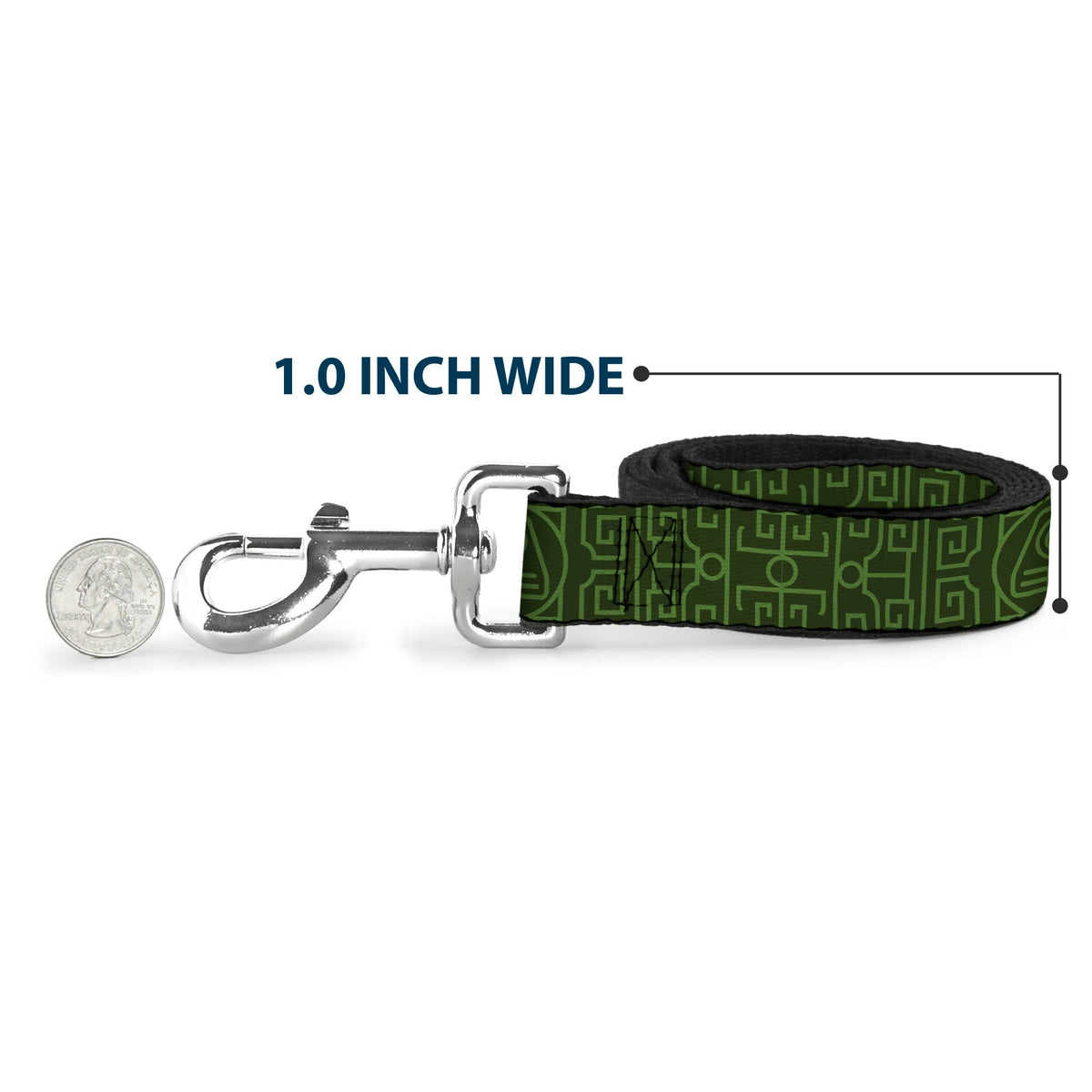 Dog Leash - Avatar Last Airbender Earth Element Symbol Black/Olive Green