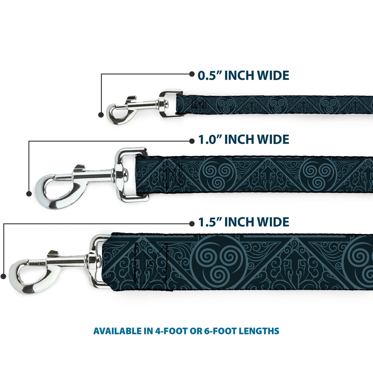 Dog Leash - Avatar Last Airbender Air Element Symbol Blues 
