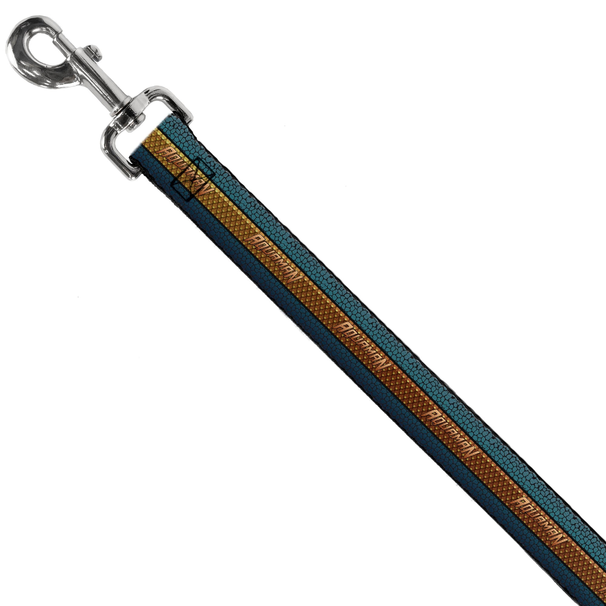 Dog Leash - AQUAMAN Scales Stripe Blues/Golds