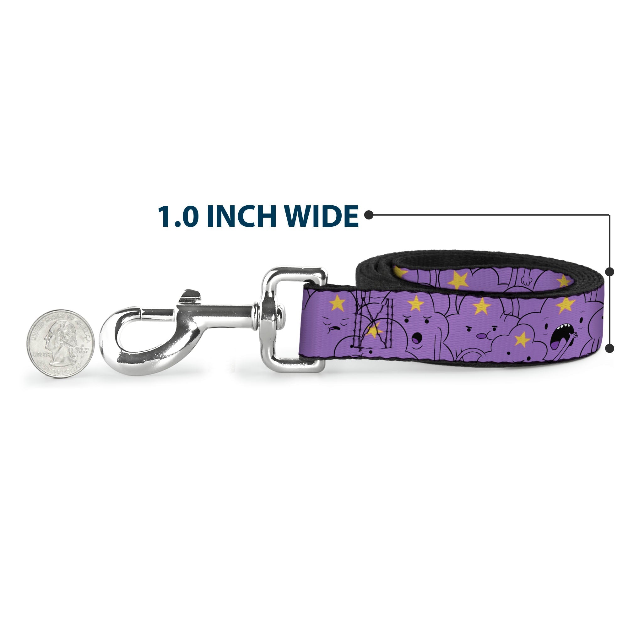 Dog Leash - Adventure Time Lumpy Space Princess Expressions Stacked Lavender - HT Animal Supply