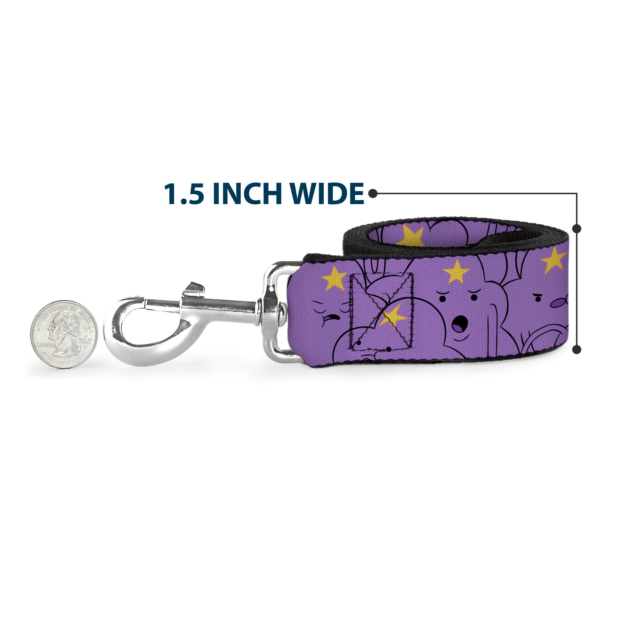 Dog Leash - Adventure Time Lumpy Space Princess Expressions Stacked Lavender - HT Animal Supply