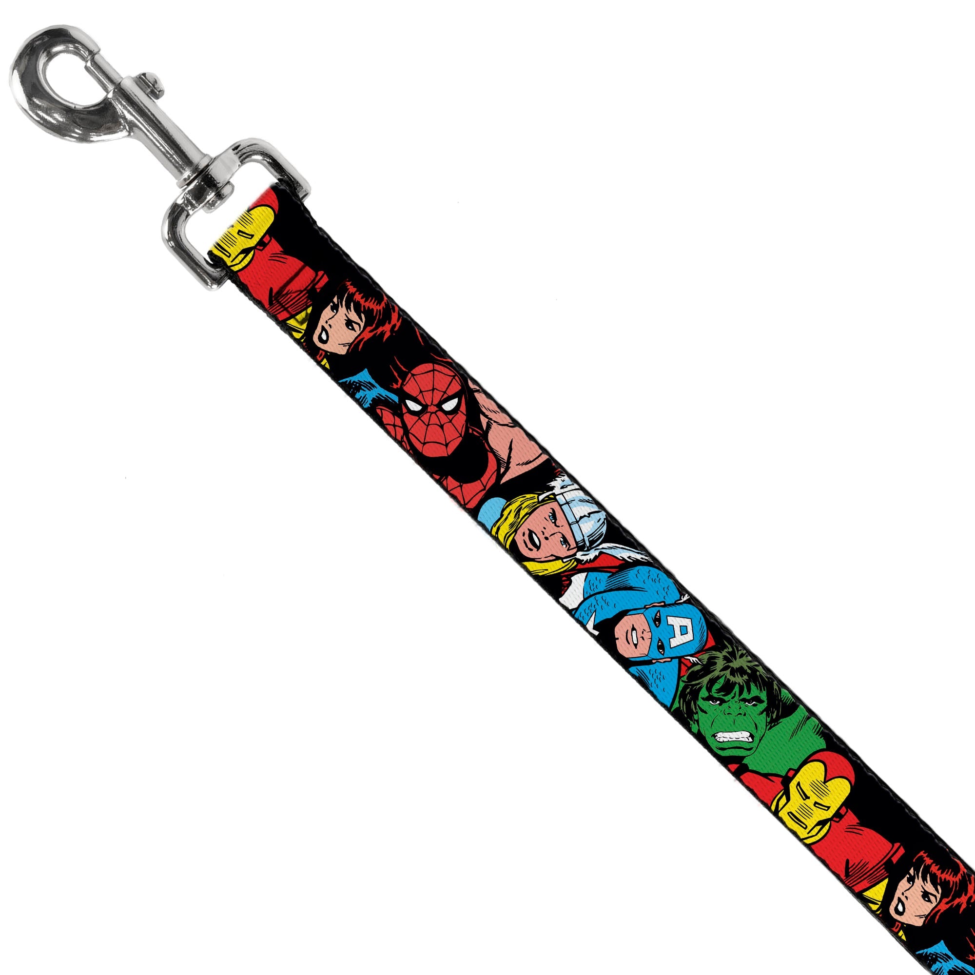 Dog Leash - 5-Marvel Characters Black - HT Animal Supply