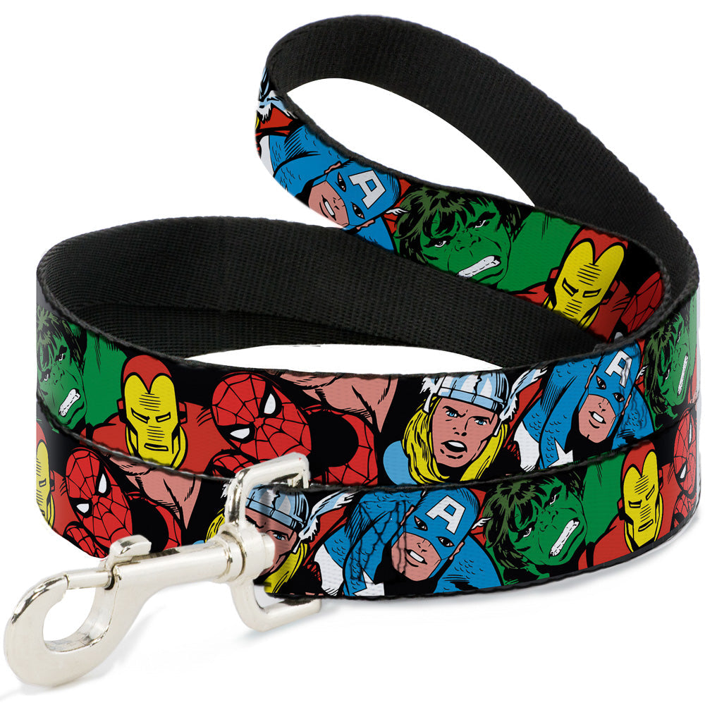 Dog Leash - 5-Marvel Characters Black - HT Animal Supply