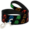 Buckle-Down Marvel Avengers Superhero Logos Black/Multicolor Dog Leash