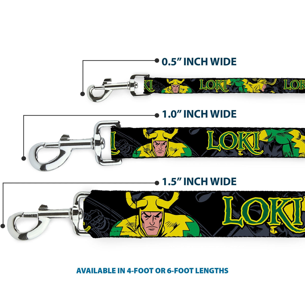 Dog Leash - LOKI in Action Black/Gray/Yellow/Green 