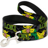 Buckle-Down Marvel Loki in Action Black/Gray/Yellow Dog Leash