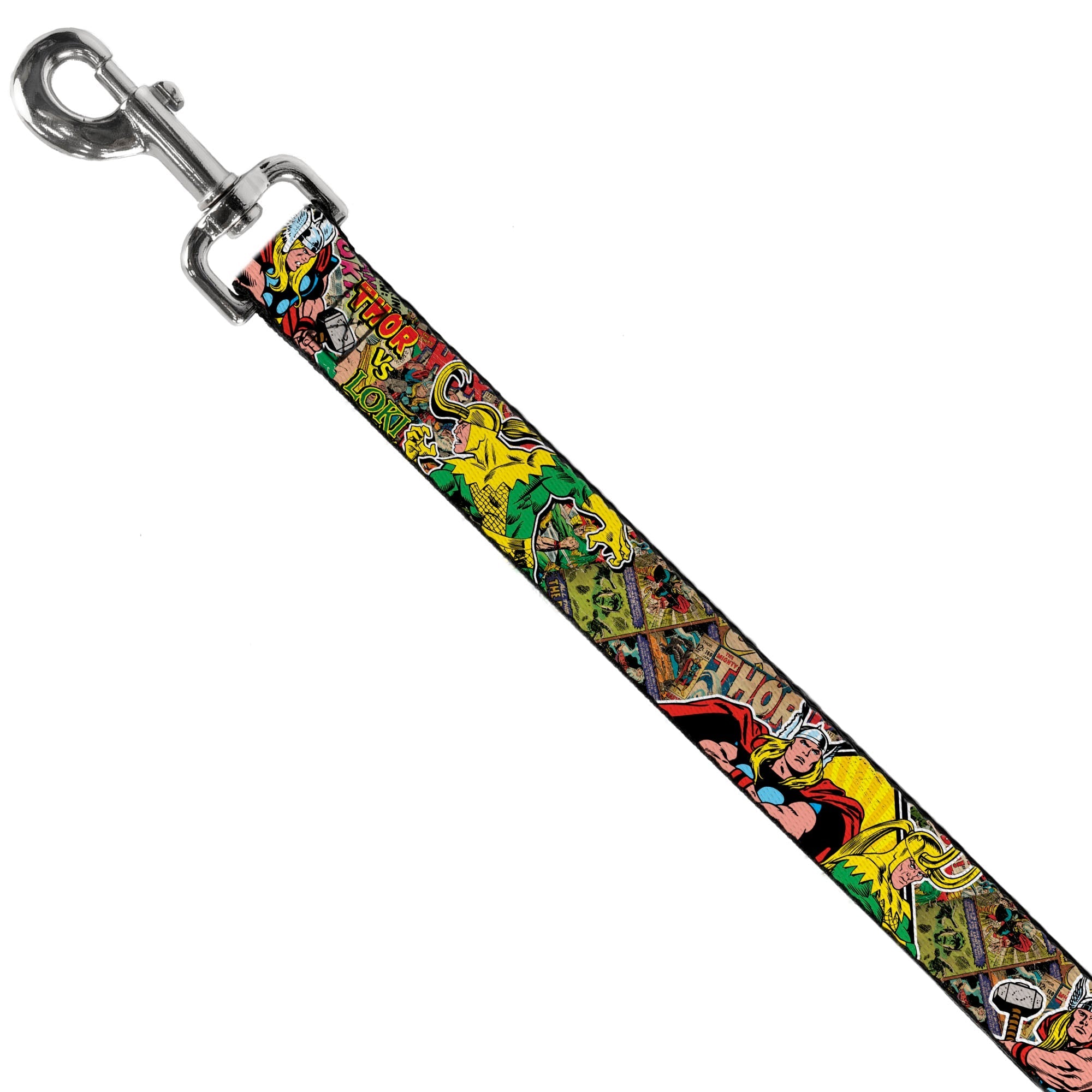 Dog Leash - Thor & Loki Poses/Retro Comic Books Stacked 
