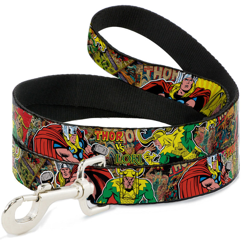 Dog Leash - Thor & Loki Poses/Retro Comic Books Stacked 