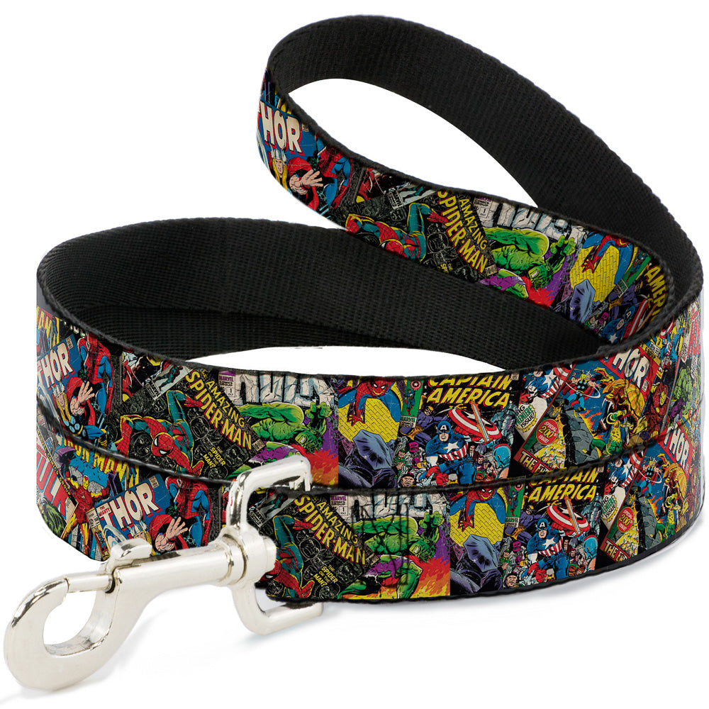 Dog Leash - Retro Marvel Comic Books Stacked CLOSE-UP 