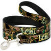 Buckle-Down Marvel Loki Poses Black/Gold/Green Dog Leash
