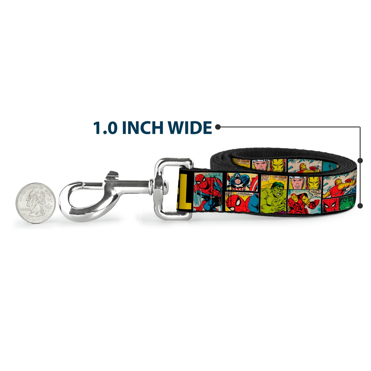 Dog Leash - MARVEL/Retro Comic Panels Black/Yellow 