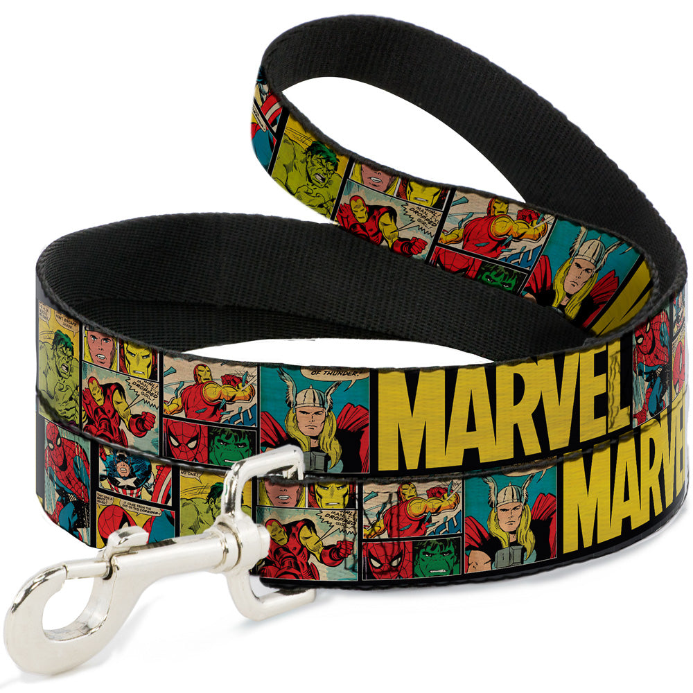 Dog Leash - MARVEL/Retro Comic Panels Black/Yellow 