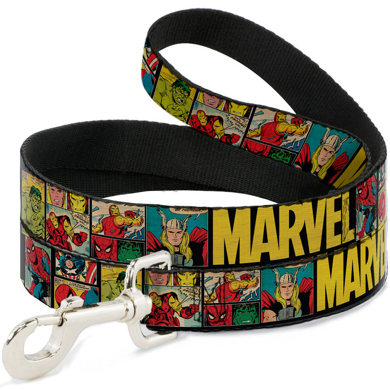 Dog Leash - MARVEL/Retro Comic Panels Black/Yellow 