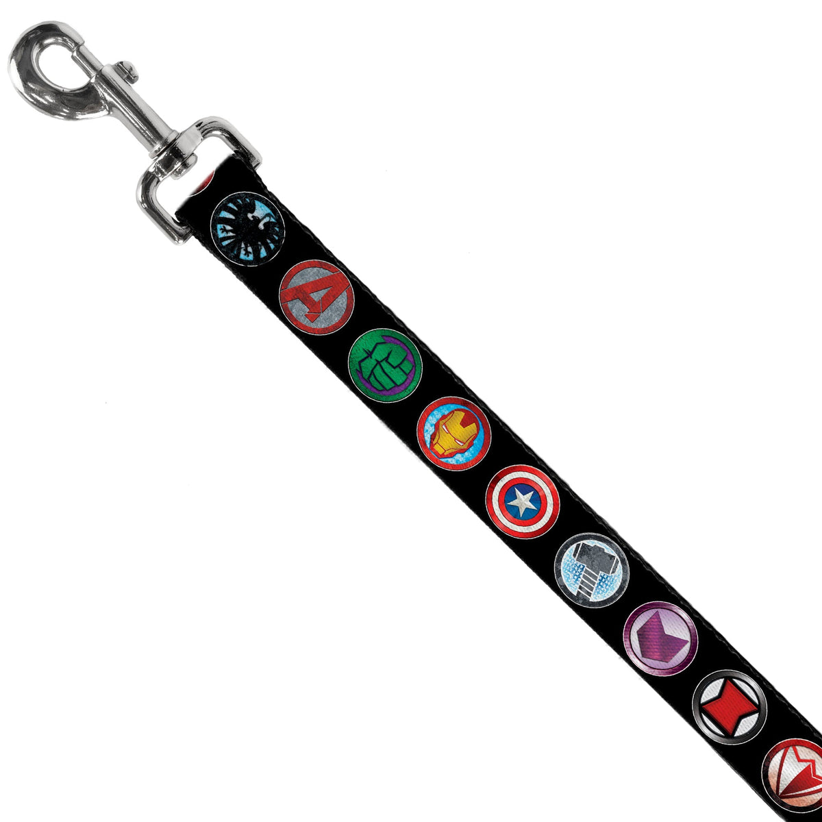 Dog Leash - 9-Avenger Icons Black/Multi Color 