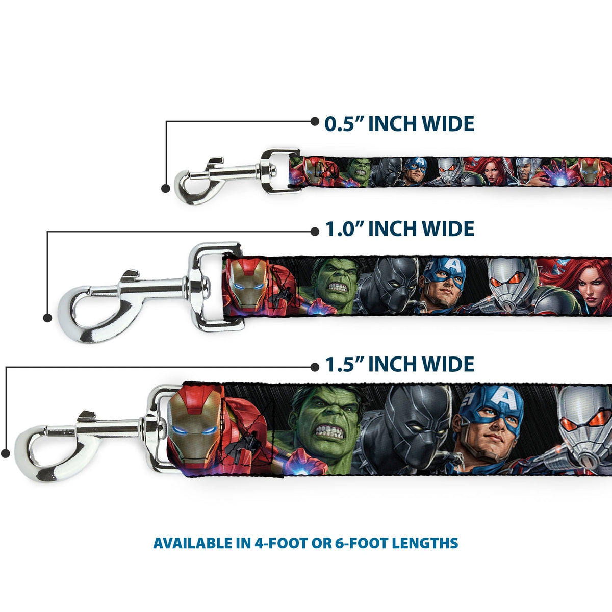 Dog Leash - 7-Vivid Avengers Action Poses 