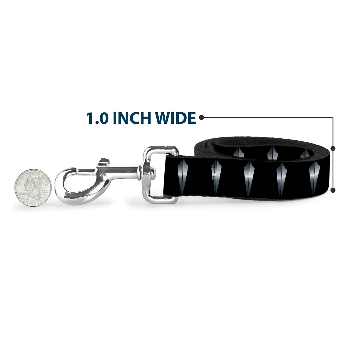 Dog Leash - Black Panther Tooth Necklace Black/Silvers 