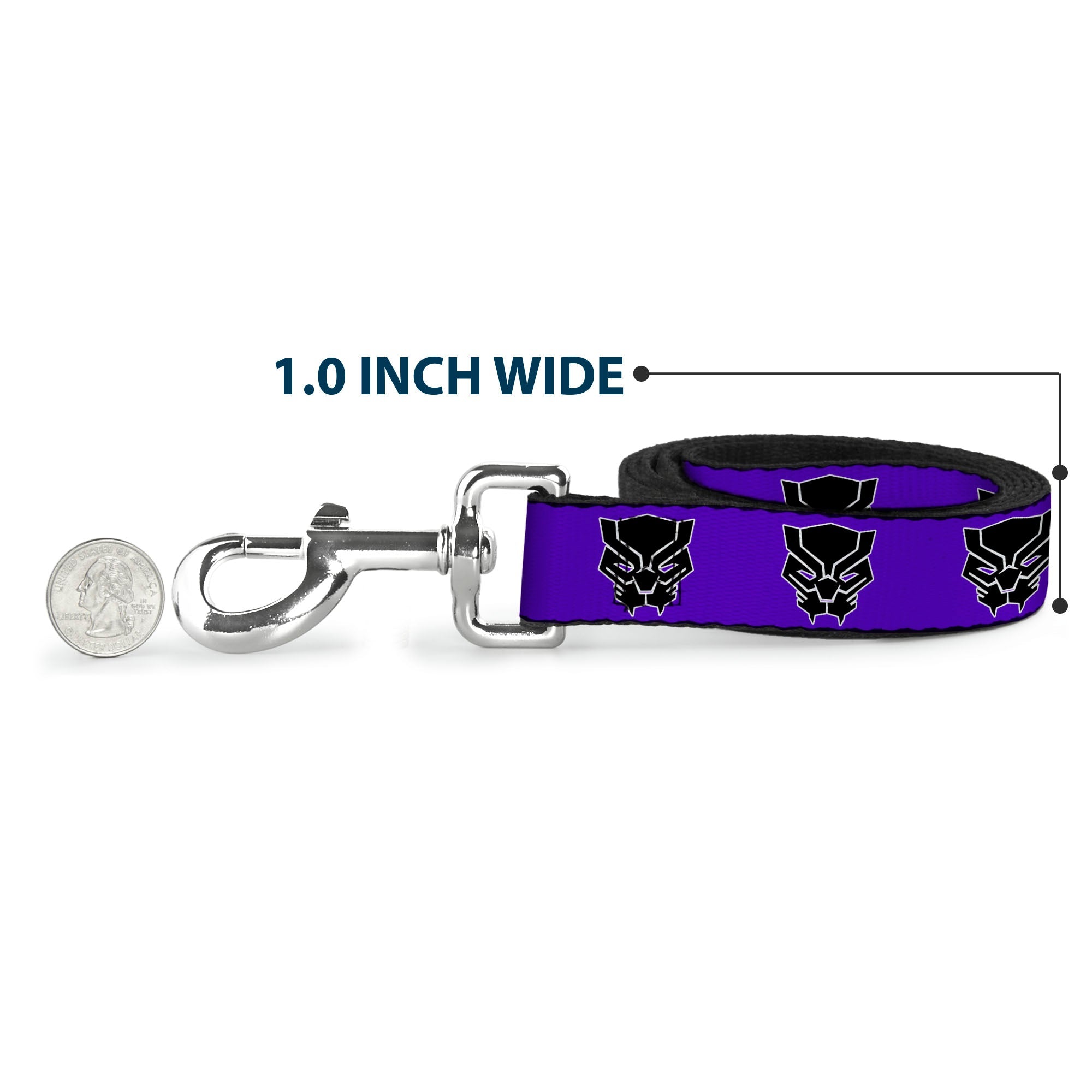 Dog Leash - Black Panther Avengers Icon Purple/White/Black 