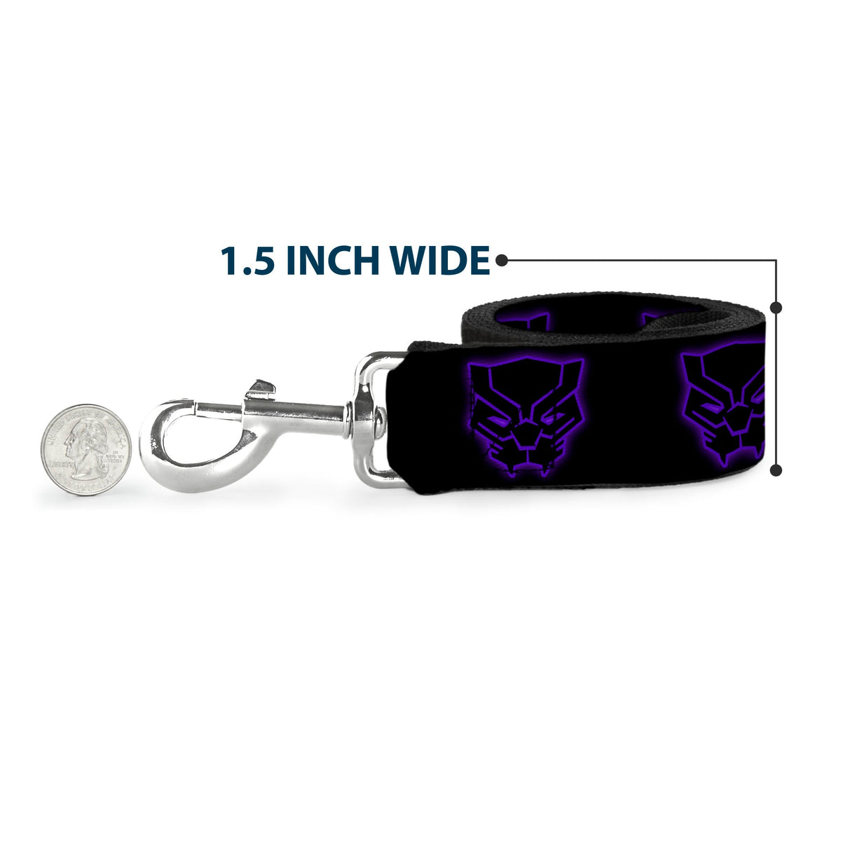 Dog Leash - Black Panther Avengers Icon Outline Black/Purple 