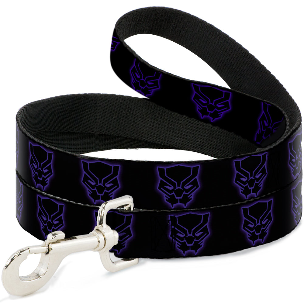 Dog Leash - Black Panther Avengers Icon Outline Black/Purple