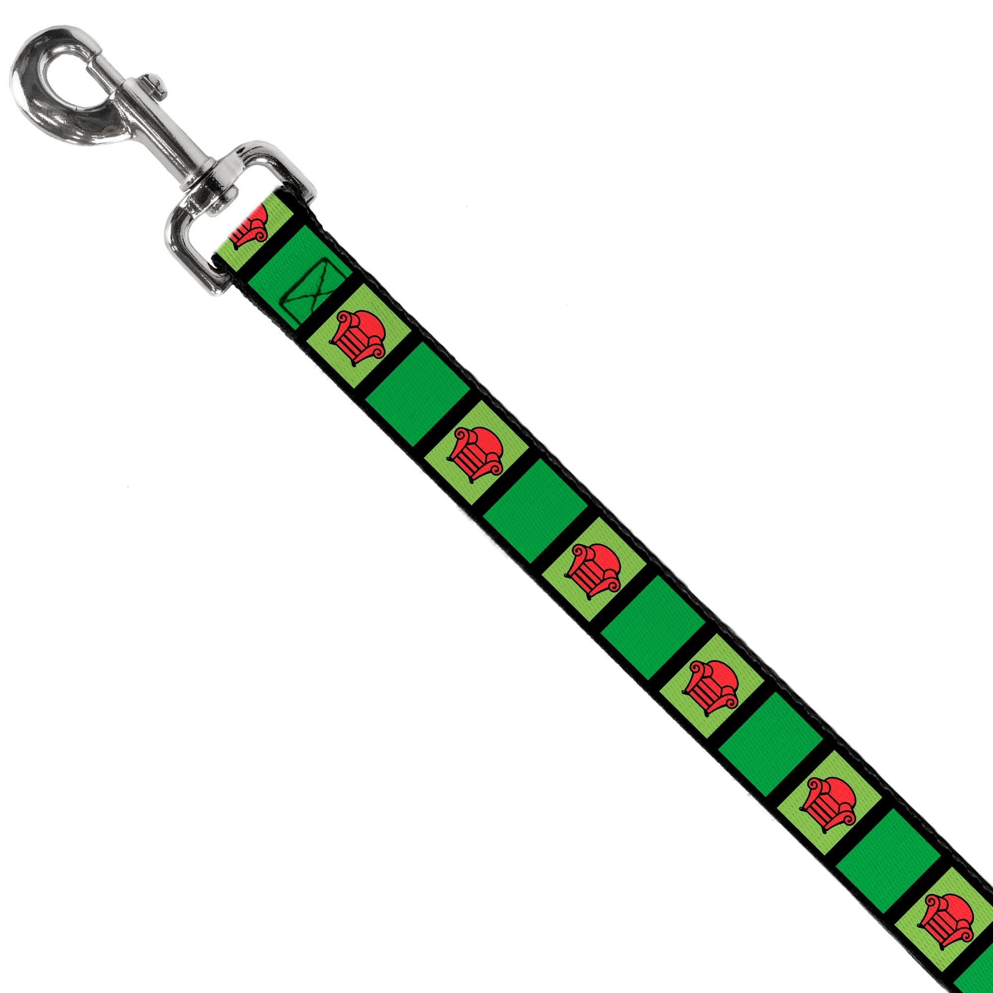 Dog Leash - Blues Clues Steves Stripe and Thinking Chair Black/Greens/Red