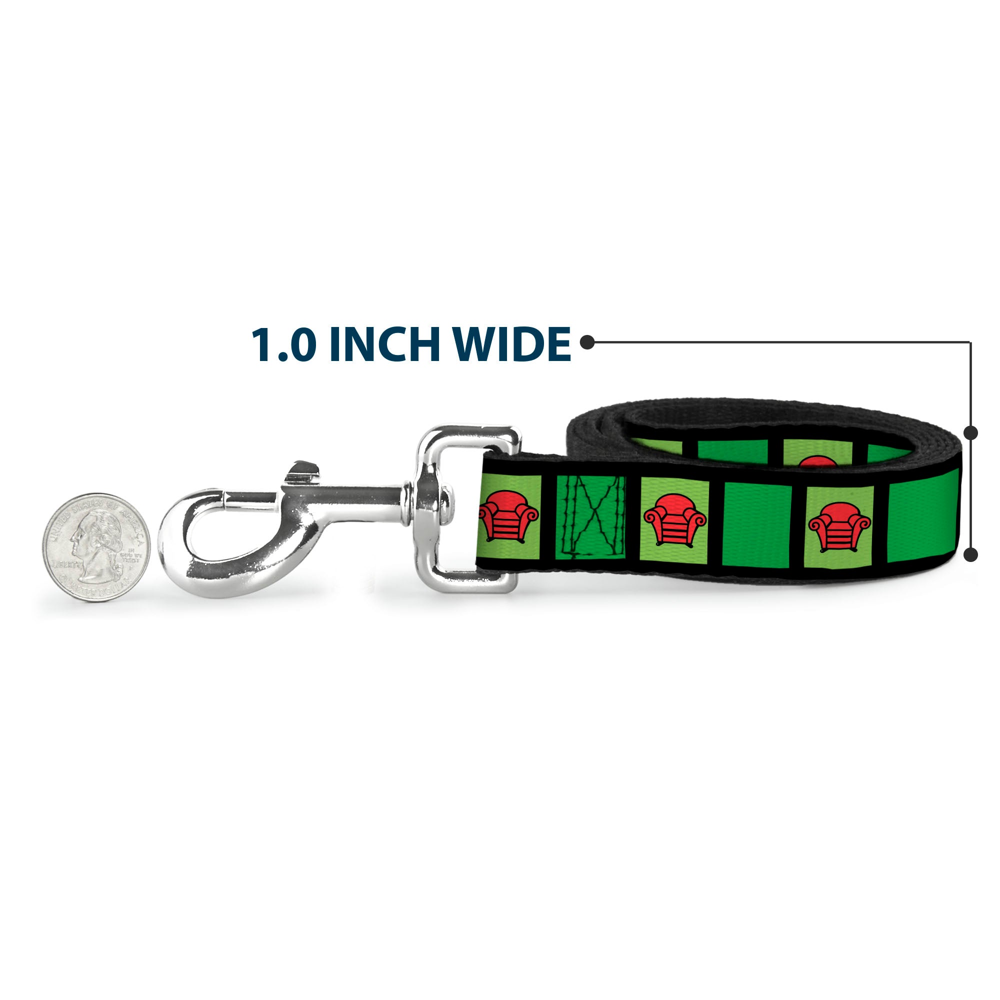 Dog Leash - Blues Clues Steves Stripe and Thinking Chair Black/Greens/Red