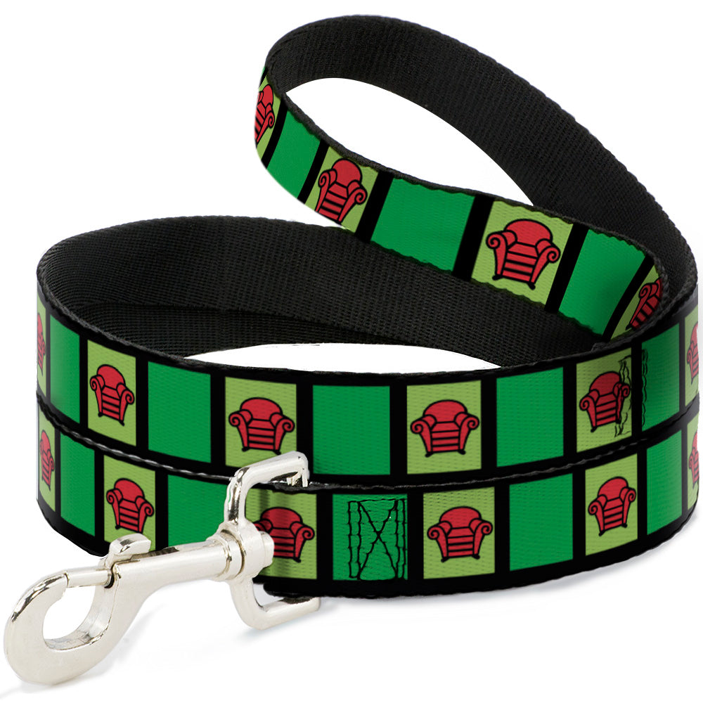 Dog Leash - Blues Clues Steves Stripe and Thinking Chair Black/Greens/Red