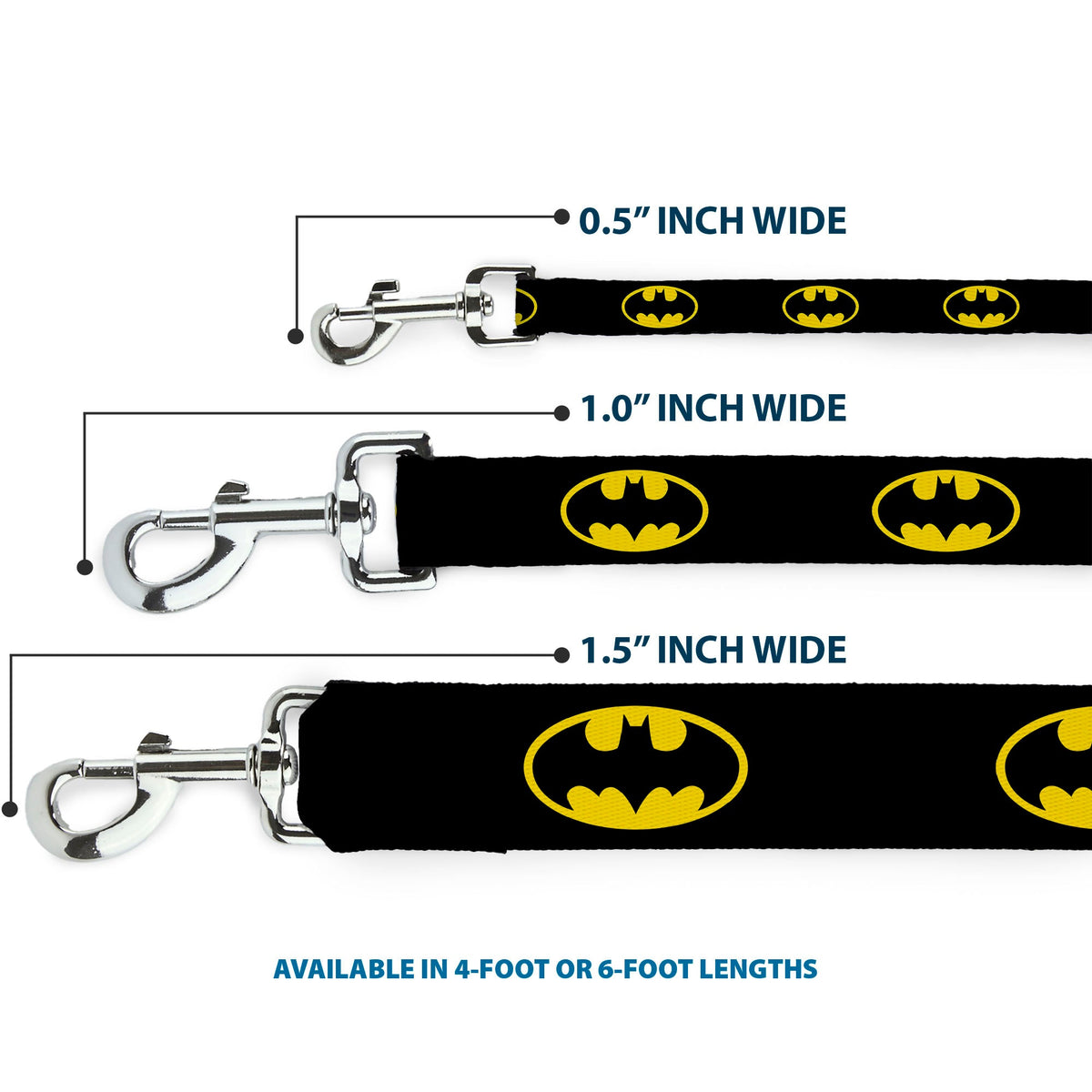 Dog Leash - Batman Shield Black/Yellow 
