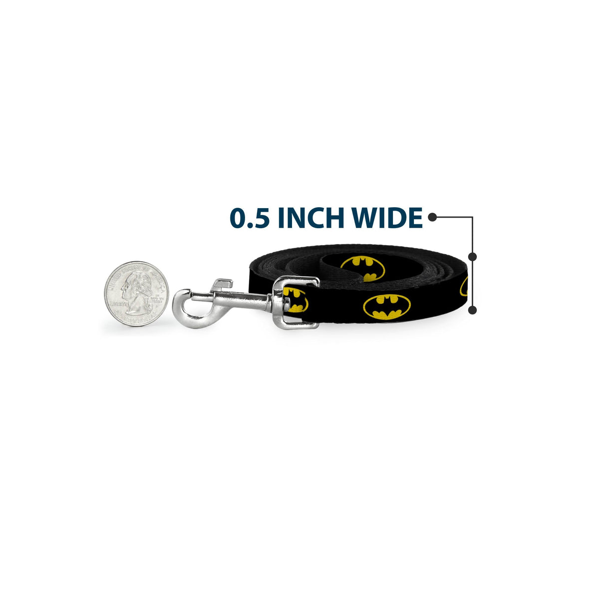 Dog Leash - Batman Shield Black/Yellow 