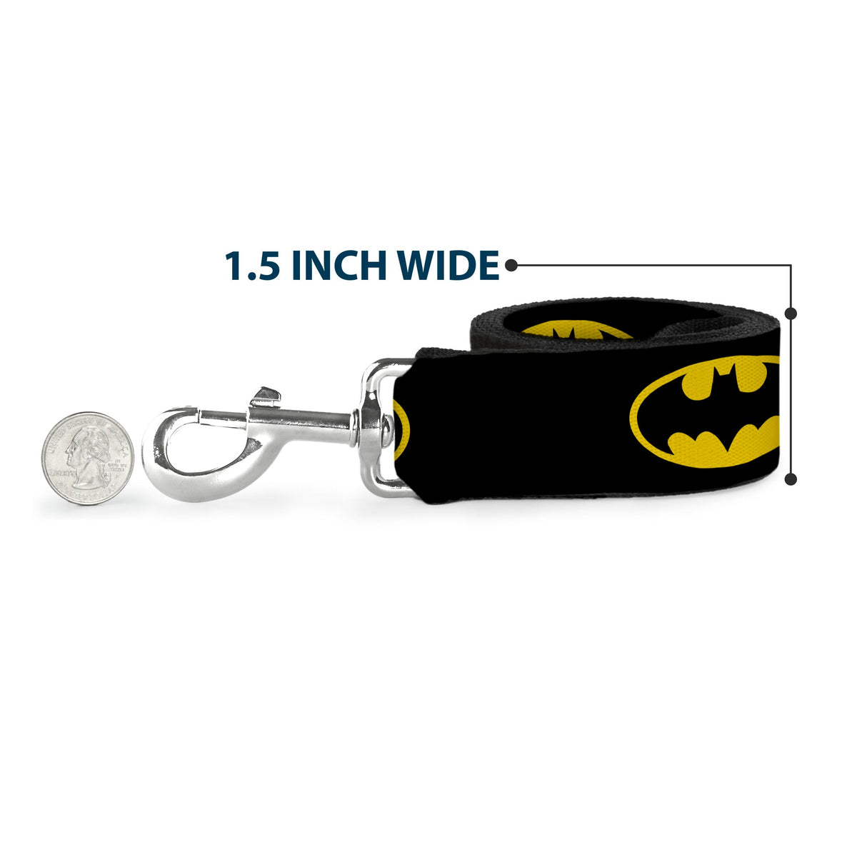 Dog Leash - Batman Shield Black/Yellow 