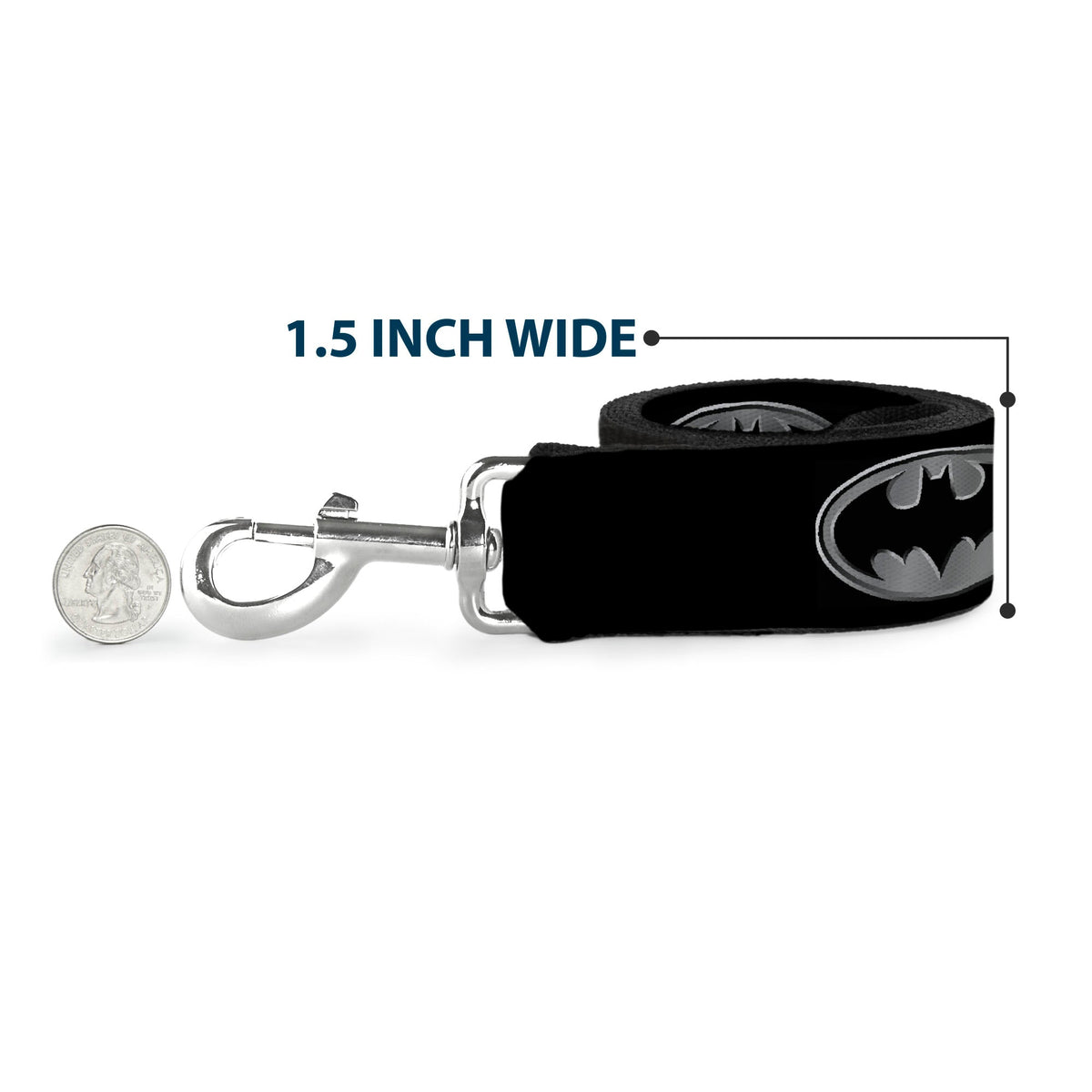 Dog Leash - Batman Shield Black/Silver 