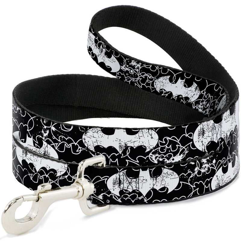 Dog Leash - Batman Outlines Black/White 