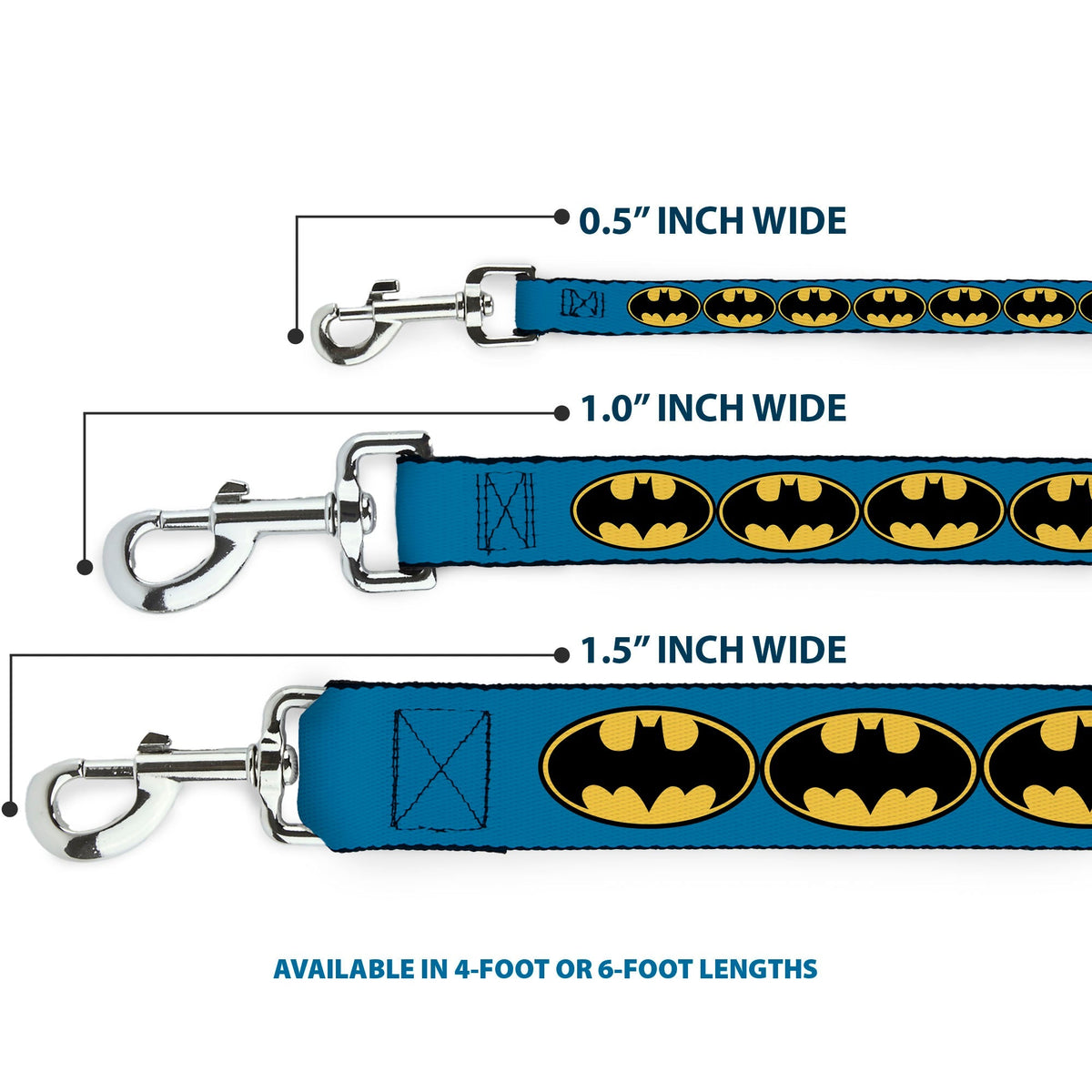 Dog Leash - Bat Signal-3 Blue/Black/Yellow 