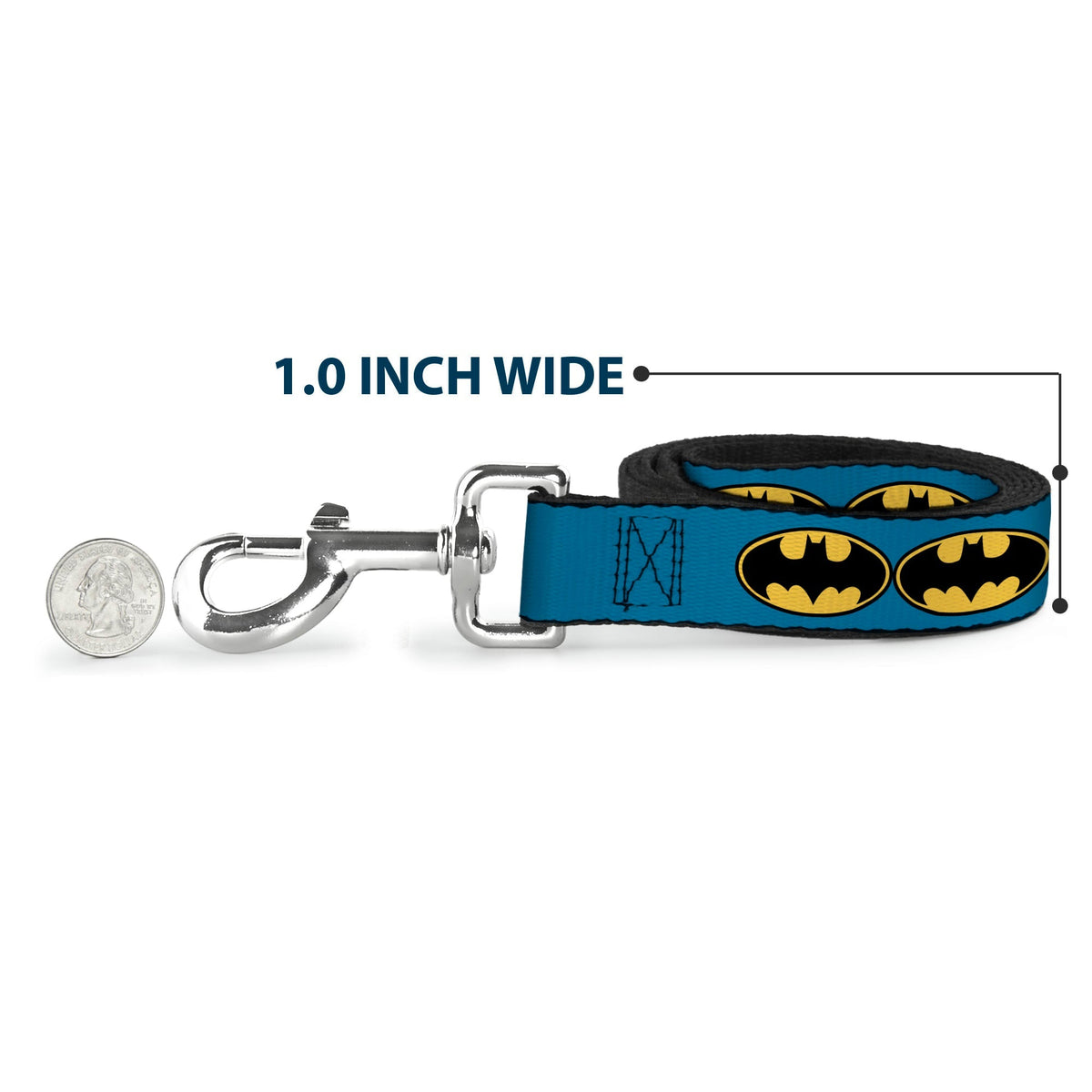 Dog Leash - Bat Signal-3 Blue/Black/Yellow 