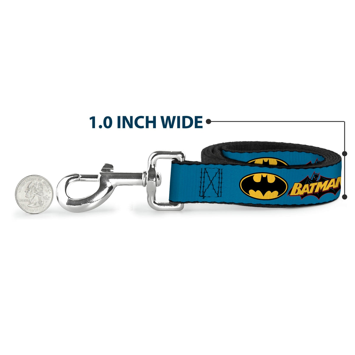 Dog Leash - Vintage Batman Logo & Bat Signal Blue 