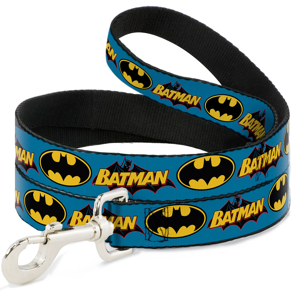Dog Leash - Vintage Batman Logo & Bat Signal Blue 